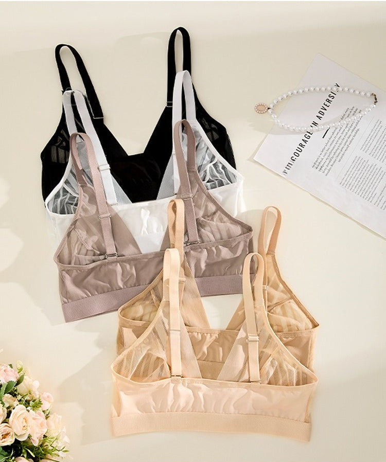 Plus-Size Front-Closure Mesh Bra